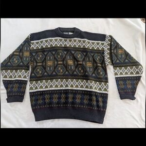 Vintage Van Cort Men's Knit Abstract Sweater